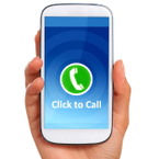 Hesperia Tree Service Click to call 442-255-0222 image of a hand holding a mobile phone with a green phone icon & click to call on the screen.